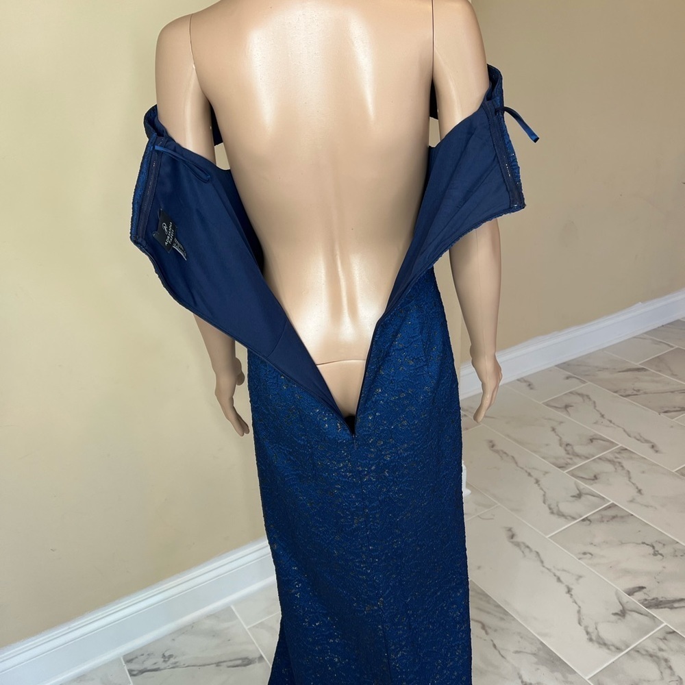 Adrianna papell off the shoulder jacquard dress - Picture 6 of 10
